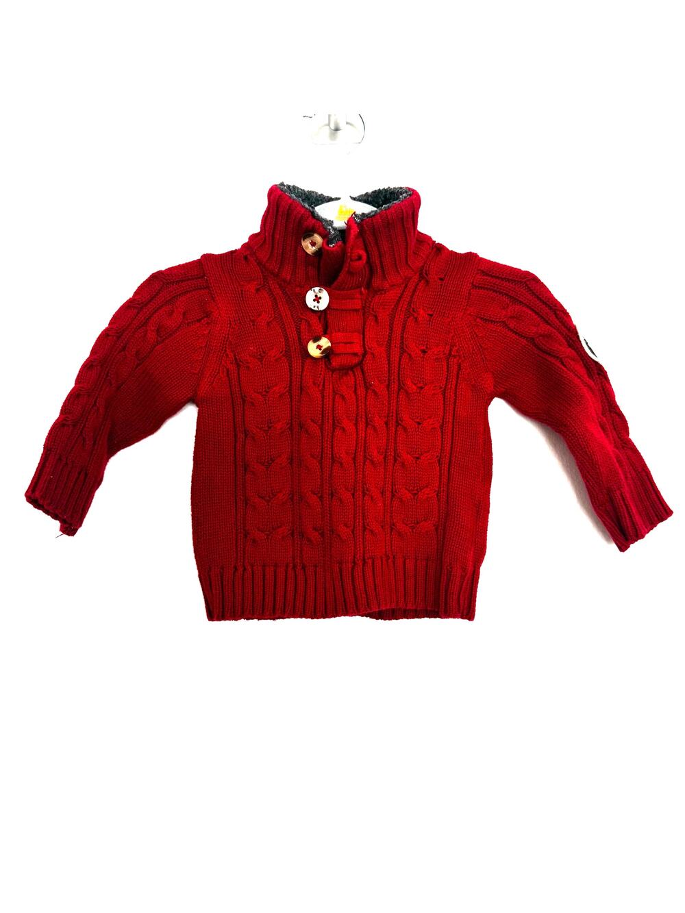 Timberland Cable-Knit Pullover Sweater w/ a Sherpa-Lined Mock Neck